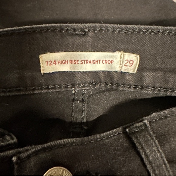 LEVI'S‎ 724 HIGH RISE STRAIGHT BLACK STRETCH JEANS Size 29 - Picture 3 of 9